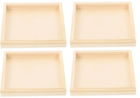 OHPHCALL 4stücke Holztabletts Für Puzzle Quadratische Servier Und Aufbewahrungslösung Als Organizer Puzzles Und Bausteine Praktisches Und Vielseitiges Haushaltszubehör