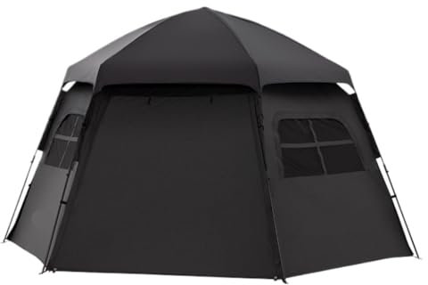 Aufblasbares Zelt, automatisches, tragbares Outdoor-Zelt, konstruktionsfreies Vinyl, Sonnenschutz und regenfeste Campingausrüstung, großes Zelt (schwarz A)