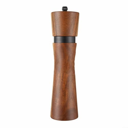 Salt and Pepper Mill Set, Wooden Salt and Pepper Grinders, Set Pepper Mill Shakers Adjustable with Rack Stand for Kitchen, Barbecuing, Camping, Picnic(1)