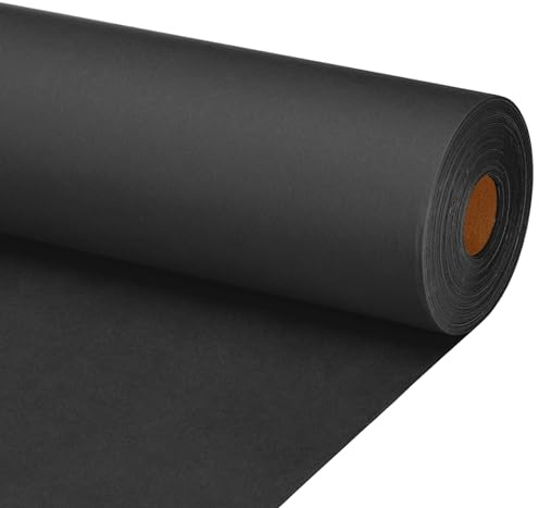 PATIKIL Zeichenpapierrolle 90cm x 40m Zeichenpapier 80 g/m² Papierrolle Kraftpapier Malpapier Skizzenpapier Bastelpapier für Staffelei Malen Handwerk Geschenkverpackung Schwarz