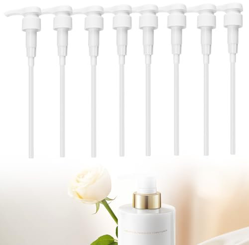 LERANXIN 8 Stück Dosierpumpe 1L, Pumpspender zum Shampoo, Sirup Spender Derdosierpumpe, Seifenspender Pumpkopf, Universelle Seifenspender Aufsatz, Pumpen Head für Best Body Sirup 28/410 Gewindeflasche