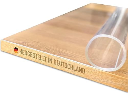 Profolio Tischfolie Rechteckig und Transparent mit abgeschrägter V-Kante - Klare Hochglanz Tischdecke als Schutz - Glasklare 2mm Folie für Ihren Tisch - 60 x 120cm - Größe Wählbar