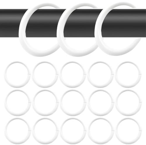 BIRLOZA 20 Pezzi Anelli per Tenda da Doccia con Ganci Ganci in plastica Anelli a Forma di C per Tende da Doccia Adatti per la Maggior Parte delle Tende da Doccia