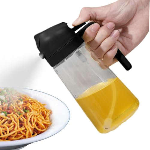 Dispensador de aceite y pulverizador – Tarro de spray de aceites | Dispensador de aceite de cocina 2 en 1 | Vidrio en aerosol de aceite de cocina para freidora de aire | Botella de spray de aceite de