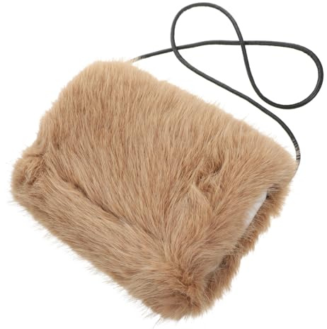 GALPADA Manicotti Accessorio Caldo e Pratico Portatili Scaldamani in Pelliccia Sintetica Color Kaki per Inverno per Matrimoni e Feste