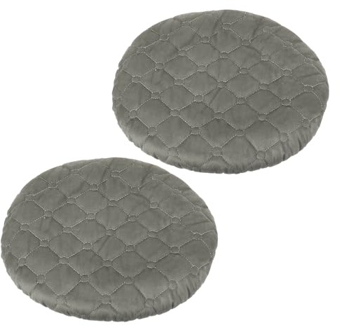 PATIKIL Elastischer Hockerbezug Rund 26-32cm, 2 Stück, Dunkelgrau | Waschbarer Sitzkissenbezug für Hocker & Stühle, Dehnbarer Barhocker Schonbezug