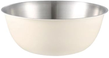 Insalatiere in acciaio inox di grande capacità giapponese in metallo frutta ramen noodle ciotola da cucina con scala stoviglie utensili da cucina (2500 ml beige)