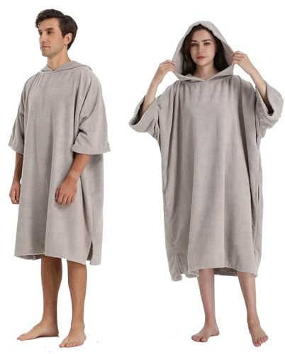Winthome Handtuch Poncho Surf, Badeponcho Strand Umziehhilfe, Leichtgewicht mit Tasche und Kaputze, Damen Herren, Strandponcho, Changing Robe für Schwimmen, Strände