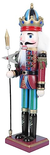MAGICLULU Wooden Nutcracker Soldier Doll Christmas Decor European Style Covered for Holiday Party Tabletop Display