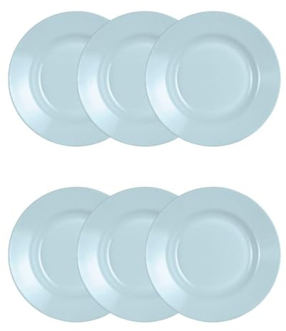 Luminarc Lot de 6 assiettes creuses Plumi Paradise Azu en verre opale 22 cm