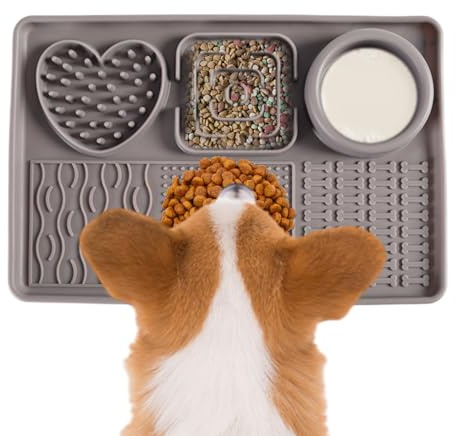 Doyandader Alfombra de Lamiendo para Perro | Dispensador de Alimentos de Silicona | Alimentación lenta, Juguete De Enriquecimiento Multifuncional Antiestrés Estimulante Mental Y Juego Interior