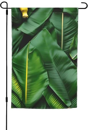 Drapeau de jardin imprimé feuilles de bananier pour toutes les saisons, décoration de cour pour patios