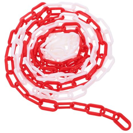 CONGARTENO Warnkette Absperrkette Kunststoffkette Rot Weiß Sicherheitskette Absperrung Für Personenführung Flexibel Zuschneidbar