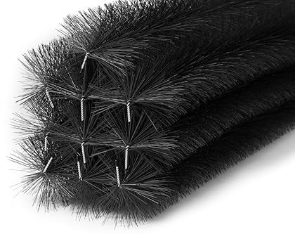 Forega – Spazzole per Grondaia e Pannelli Solari Ø12 cm – Kit 12m (10 Spazzole da 120 cm) – Filo Zincato – Anti Foglie, UV Resistente – Protezione Tetto e Fotovoltaico