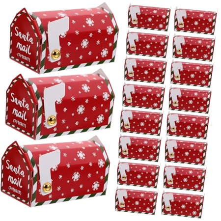 Uonlytech Cajas Navideñas de Papel para Dulces y Regalos, 20 Piezas de Ensamblaje Fácil Diseño Elegante