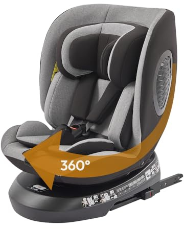 Mobelys Auto Kindersitz ISOFIX 0, 36 kg, ECE R129 I, Size 40, 150 cm, 360° Drehbar, Verstellbare Liegeposition, für Baby, Kleinkind & Kinder (0, 12 Jahre), Abnehmbarer Bezug