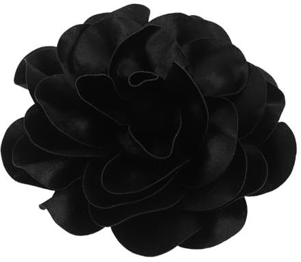 VILLCASE Broche Fleur Noire Grosse Taille en Tissu Faite Main Épingle de Revers de Fleur Élégante pour Vêtements Féminins et Masculins Accessoire Mode Polyvalent pour Mariages et Tenues