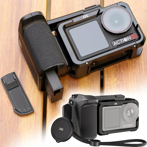 JJC Osmo Action 5 Pro Cage Street Grip Kit for Street Photography Vlogging | Metal Protective Frame with Handle for DJI Osmo Action 5 Pro 4 3, Action Camera Cage Handle Combo with Lens Cap & Wrist Strap