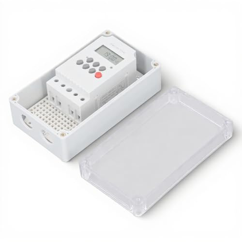 VELATEMOR Temporizador Digital para Bomba de Piscina Al Aire Libre con Botón Manual para Calentador de Motor de SPA, Interruptor de Control de Tiempo Programable para Bombas de Piscina, 1 (CA .220V)