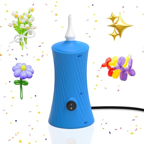 PlusFive Ballonpumpe Elektrisch 30W, Ballpumpe für Lange Ballons & Folienballons – Leise & Schlankem Design Mini Luftpumpe,CEE 7/16 Luftpumpe Elektrisch für Party, Hochzeit, Geburtstag