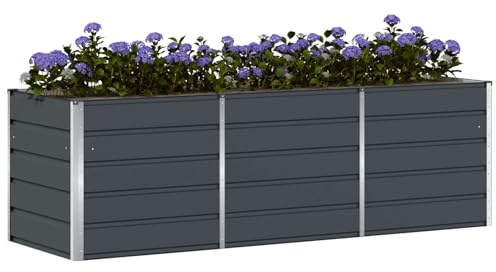 vidaXL Pflanzkübel Anthrazit 240 x 80 x 75 cm Stahl