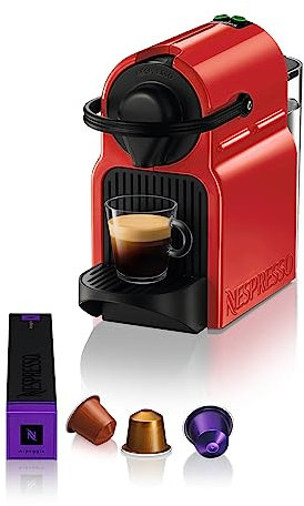 Nespresso Kapselmaschine Inissia XN1005 von Krups, Sehr schnell betriebsbereit, Automatische Abschaltung, Kirschrot