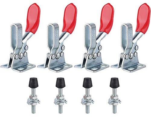 Lot de 4 pinces à bascule 201 - Outil à main - Antidérapant horizontal à dégagement rapide - Outil de serrage robuste