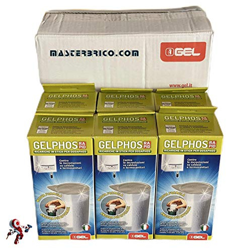 Gelphos rapid 8 polifosfati per caldaia ricarica confezione risparmio | da 6 pezzi Anticalcare