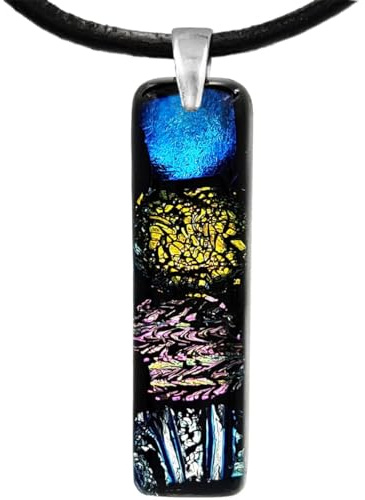 miyou - Murano Glas Halskette Murrina Veneziana – 925er Silberkette mit Anhänger aus echtem, handgefertigtem Muranoglas – eleganter Damenschmuck – traditionelles venezianisches Design
