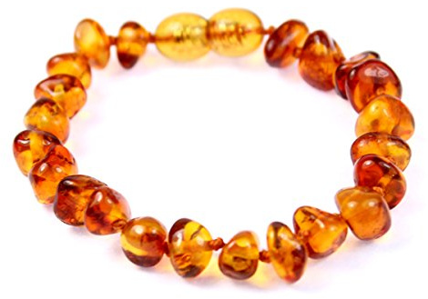 SilverAmber Jewellery UK - Nytt baltisk bärnsten vristlänk armband konjak – handgjort 100 % äkta bärnstenspärlor – premiumkvalitet – storlekar 12–25 cm, Harts, Amber