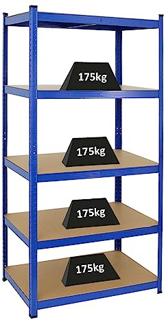 PROREGAL Schwerlastregal Taurus Blau 180x90x60cm Gesamtlast 875kg Kellerregal, Steckregal, Garagenregal, Lagerregal