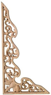 Holz Applique 1 Stück 26 Cm Vintage Holz Geschnitzte Ecke Onlay Applikation Rahmen Möbel Wand Unlackiert Für Zuhause Schranktür Dekoration A 26X14Cm