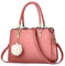 DEEVORCA Classico Donna Borsa a Mano Elegante Borse Tote con Moda Pompon Pendante Borsa a Tracolla per Lavoro Shopping Viaggio Quotidiano PU Pelle Donna Grande Capacità Borse Messenger Rosa