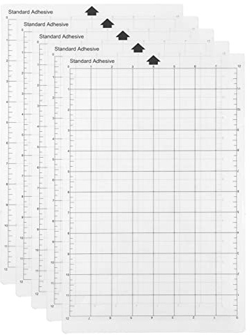 Sunydog 5PCS Cutting Mat for Silhouette Portrait,Ersatz-Schneidematte transparente selbstklebende Matte mit Messgitter 8 x 12 Zoll für Silhouette Cameo Explore Plottermaschine
