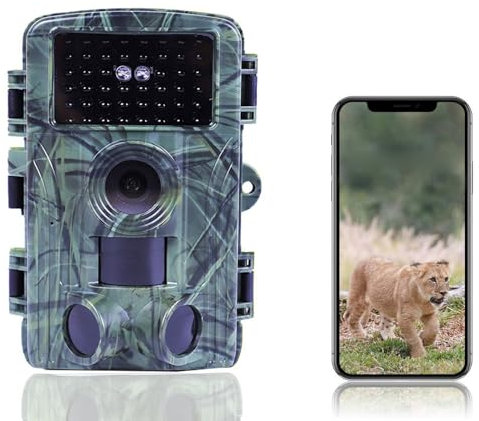 GOXAEEE Wildkamera, 60 MP 4K Video Wildkamera mit 2.0 LCD-Bildschirm, Wildkamera mit Bewegungsmelder Nachtsicht bis 120°, 100° Erfassungswinkel, mit Speicherkart, IP66 (128G)