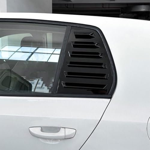 SOUTES 2 Stück Auto Hinteres Seitenfenster Lamellen für V-W Golf 6 MK6 2008-2012, ABS Auto Fenster Sun Rain Shade Vent Exterior Dekoration Zubehör,B/Carbon