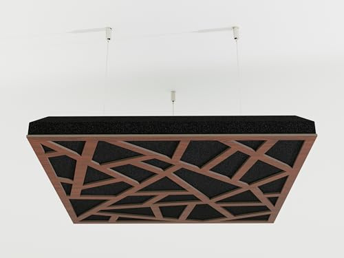 2 Pack — Ceiling Acoustic Sound-Absorbing Cloud Panel with Suspension Kit | 50x50x5 cm | Hybrid Diffusion & Echo Control | Studio Ceiling Treatment | Color: [Nut | SKYROSS]