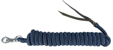Brama-West Western Bodenarbeitsseil Bodenleine Pferd - Länge 4,5m - Mit Bullsnap Karabiner & Lederklatsche