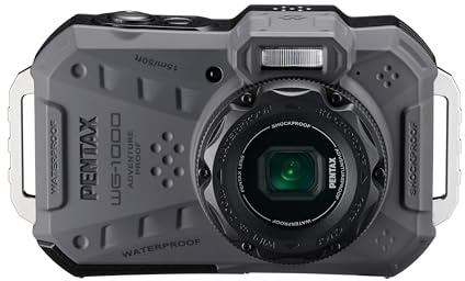 PENTAX WG-1000 Gray Waterproof Digital Compact Camera, Designed for Casual Outdoor and Underwater Photography, Waterproof to a Depth of 15 Meters, for up to one Hour of Continuous Operation