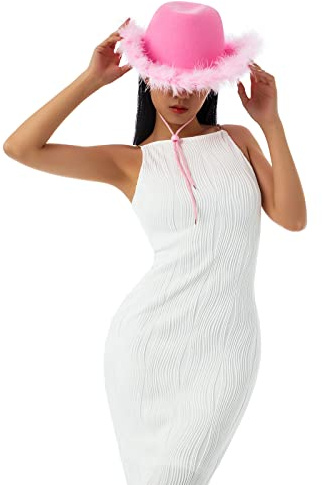 Nicoxijia Cowgirl Hats Bride Western Cowboy Hat for Women Girls, Funny Party Hats Princess Cowboy Hat,Costume Accessories