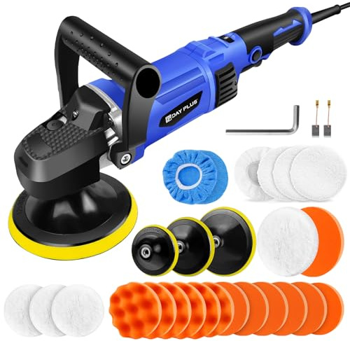 Banas Rotary Polishing Machine, 1400W RO Car Polisher Kit Professional 29 pcs with 150/180mm Polishing Disc, 6 Variable Speed, Detachable Aux D-Handle, for Polishing Car, Motorcycle, Boat, Tiles, etc