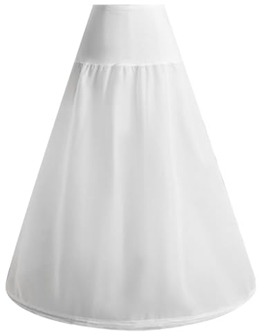 Cercceau Jupe pour Femmes avec Tour de Taille ajusté Blanc Crimper 37,4 Pouces Crinoline Court Jupon pour Le Mariage Boule de mariée du Soir de Mariage