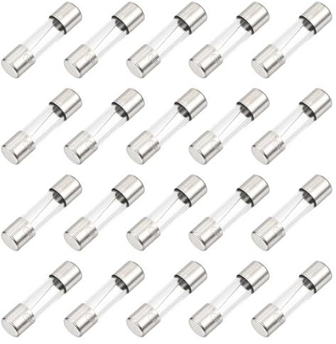 sourcing map Glastichter, 10 A, 125 V, 5 x 20 mm, Glasrohrsicherungen, schnell wirkende Sicherungen für Leiterplatten, elektronische Geräte, Haushaltsgeräte, Lichterkette, 30 Stück