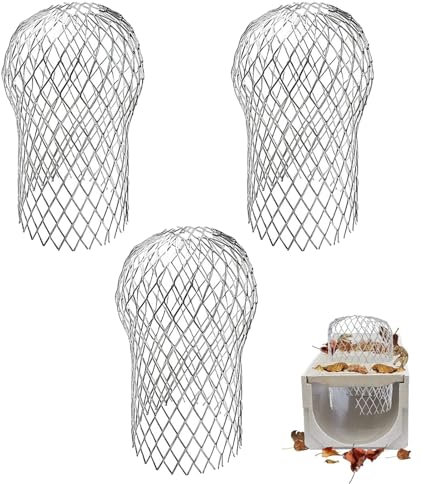 Filtro per Grondaie in Alluminio,Parafoglie per Grondaie,Protezione per Grondaia,Filtro Protezione per Tubi di Scolo per Foglie,Rami,Muschio,15×9CM,3 Pezzi