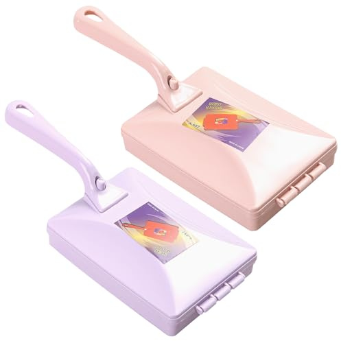 2 spazzole a doppia ruota per tappeti e divani; spazzatrici portatili per una rapida rimozione di peli e detriti, facile da riporre con manico staccabile; e set