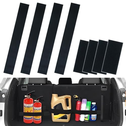8 piezas organizadores de maletero, organizador de coche, bandas para fijar objetos, tiras de velcro para fijar el interior del coche,organizador maletero coche,organizador maletero