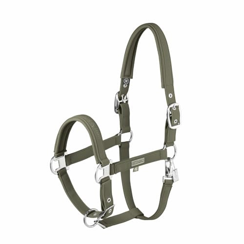 Eskadron Halfter Pferdehalfter Classic Sports Softshell Double Pin, Farbe:Dusty Olive, Größe:P1