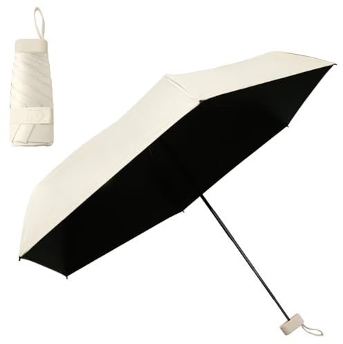 ZMDMAH Mini Paraguas Plegable Portátil Protección UV y Antiviento Paraguas de Viaje Compacto para Hombres y Mujeres
