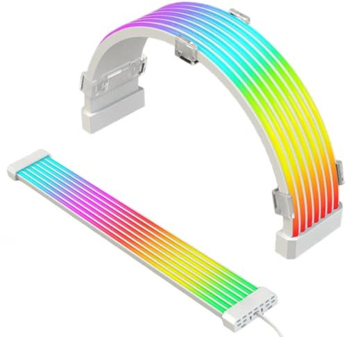 VBESTLIFE PC RVB Light Strip, RGB PSU Câbles Extensions, 5V 3pin Argb Sync Câbles PC pour 24 Broches Carte Graphique de Carte Mère 8 Broches PC