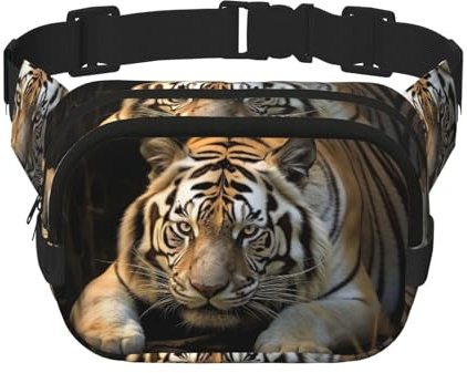 Riñonera de tigre tumbado, pequeña, a la moda, cruzada, ligera, para mujeres y hombres, correr, entrenamiento, senderismo, viajes